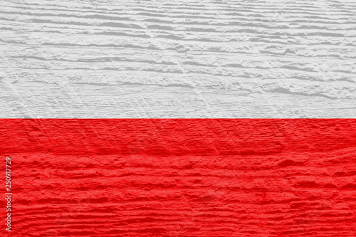 Poland flag with a wooden texture.