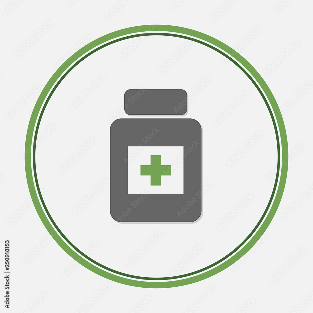 Medical box for pills icon, simple flat design. Vector. - Vector Medical box for pills icon, simple flat design. Vector. - Vector