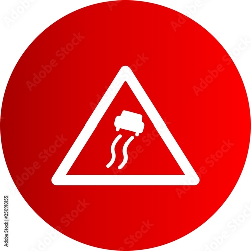 Vector Slippery Road Sign Icon