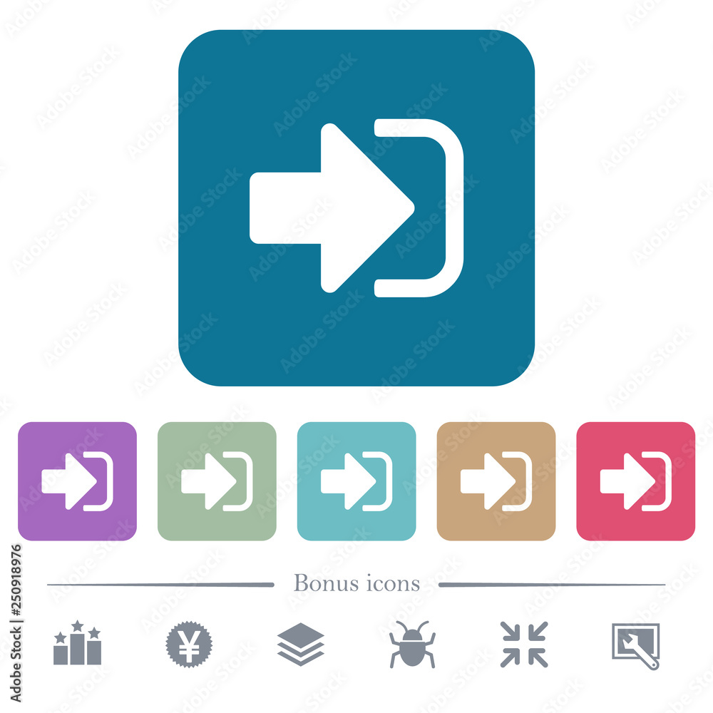 Sign in flat icons on color rounded square backgrounds Sign in flat icons on color rounded square backgrounds