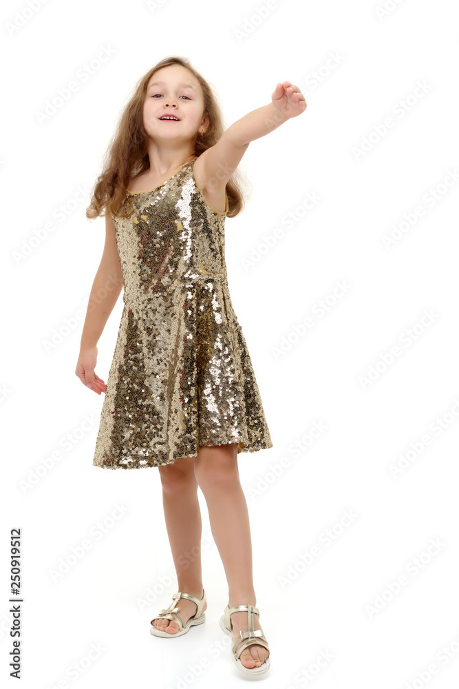 Little girl is showing a finger Little girl is showing a finger
