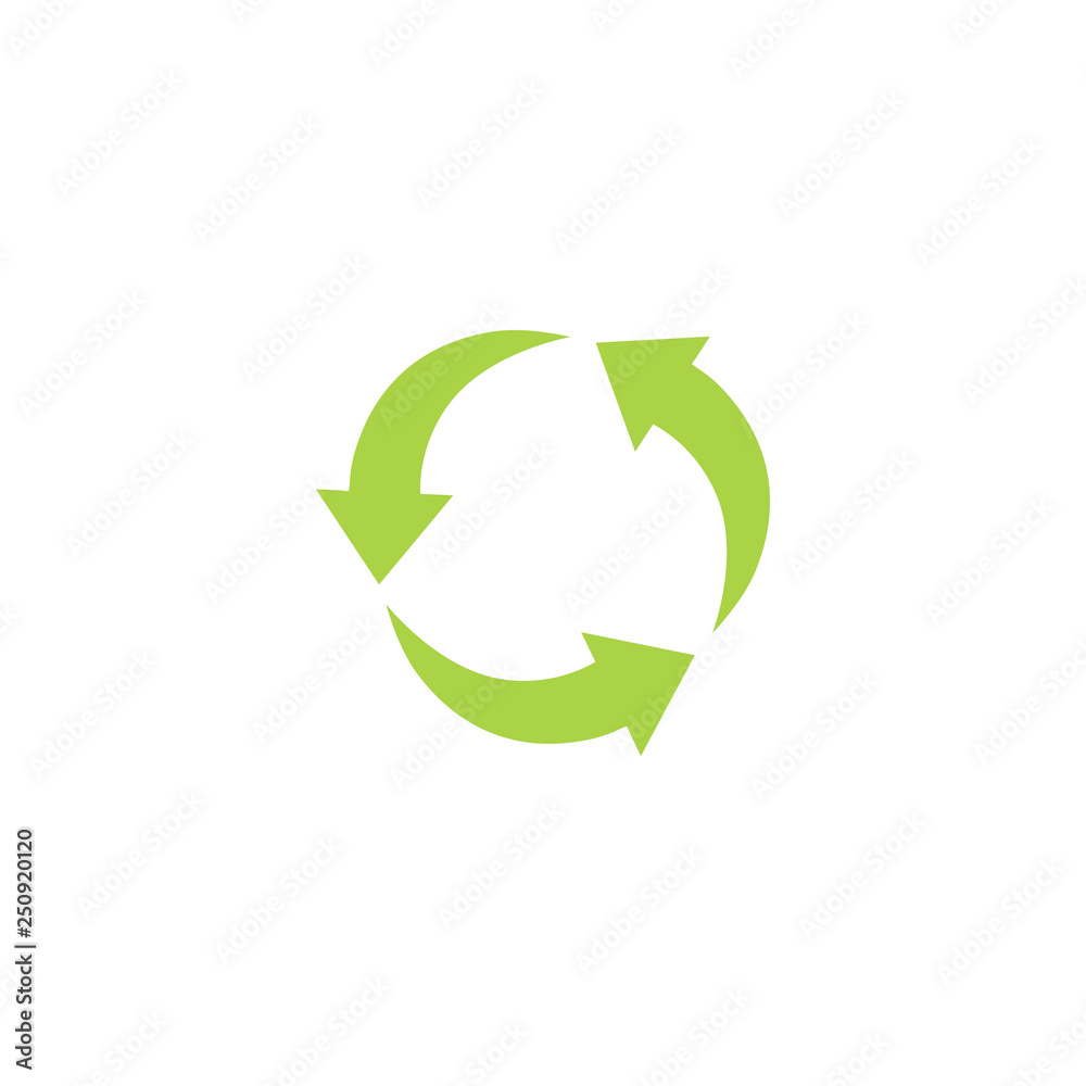 Green recycling circle sign, symbol and icon with arrows. Green recycling circle sign, symbol and icon with arrows.