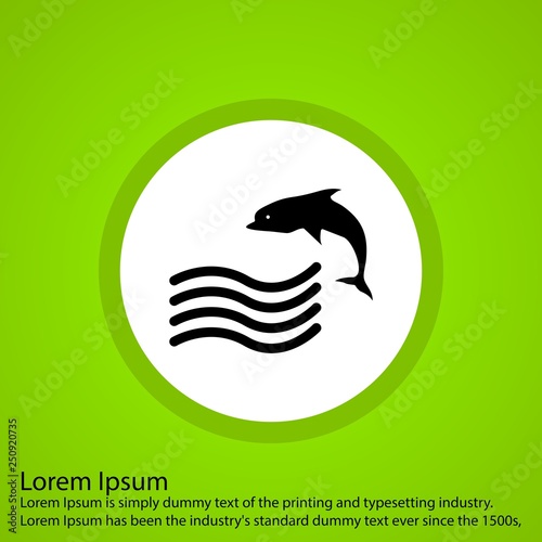 Vector Swimming Dolphin Icon