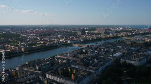 Aerial Denmark Copenhagen June 2018 Sunny Day 30mm 4K Inspire 2 Prores  Aerial video of downtown Copenhagen in Denmark on a sunny day. photo