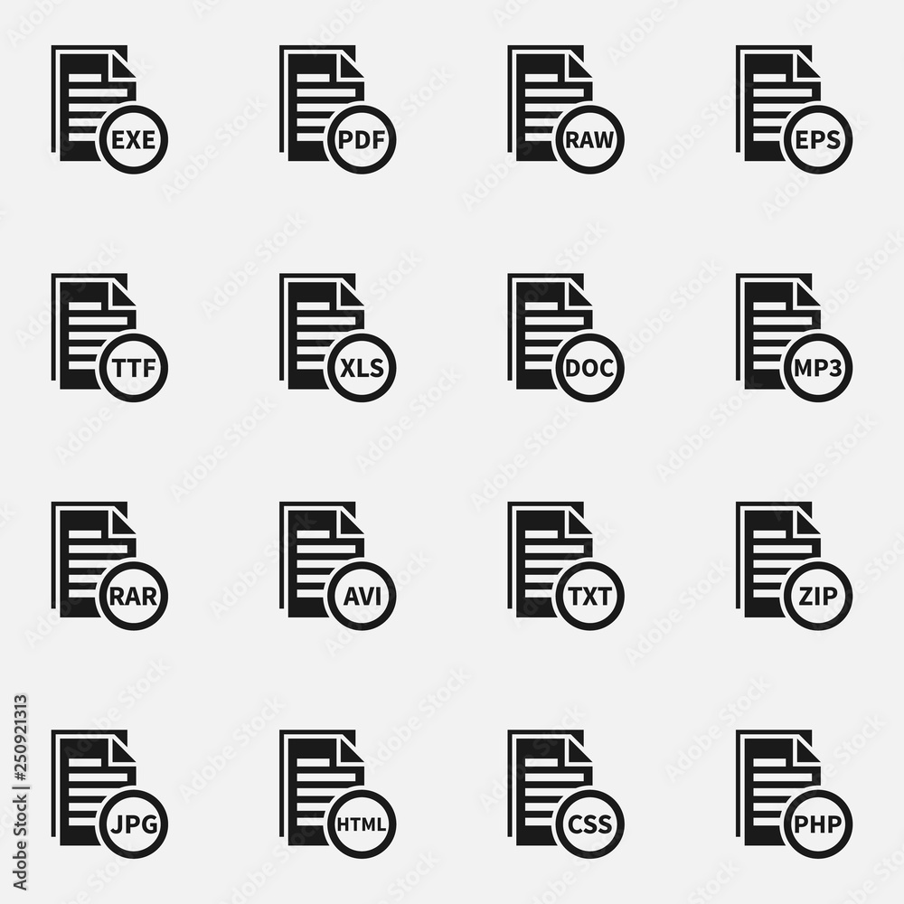 Set of document formatting vector icons. Set of document formatting vector icons.