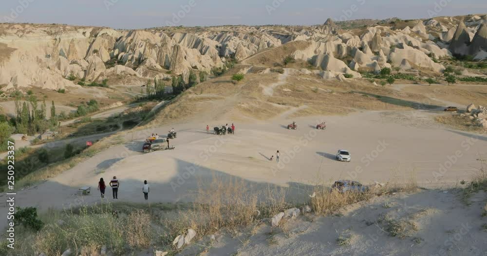 4k view of love valley in Goreme village, Turkey. countryside lifestyle. view of beautiful rural volcanic mountain landscape in Cappadocia. Travel,tourism and destination concept. 4k view of love valley in Goreme village, Turkey. countryside lifestyle. view of beautiful rural volcanic mountain landscape in Cappadocia. Travel,tourism and destination concept.