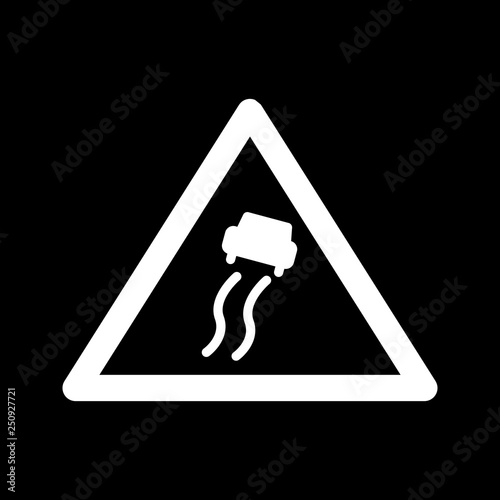 Vector Slippery Road Sign Icon
