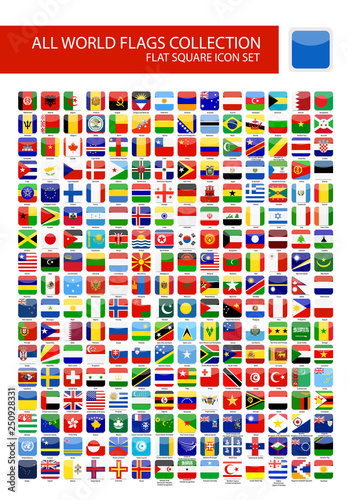 All Vector World Flags rounded square