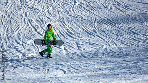 snowboarder on a mountain slope
