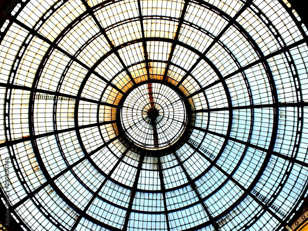 dome of gallery in milan italy