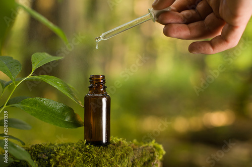 Natural remedies, aromatherapy - pipette & bottle.