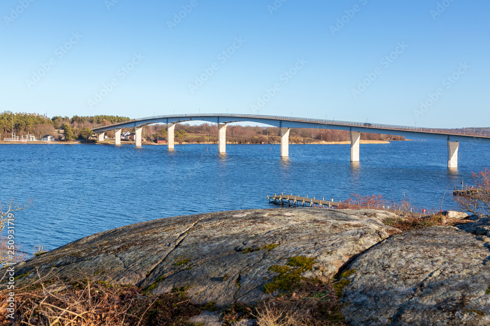 Bridge between mainland and island in the archipelago
