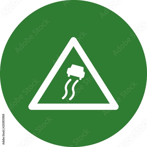 Vector Slippery Road Sign Icon