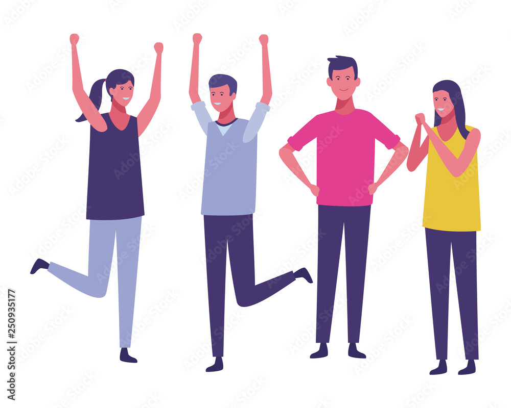 Fototapeta premium young people cartoon