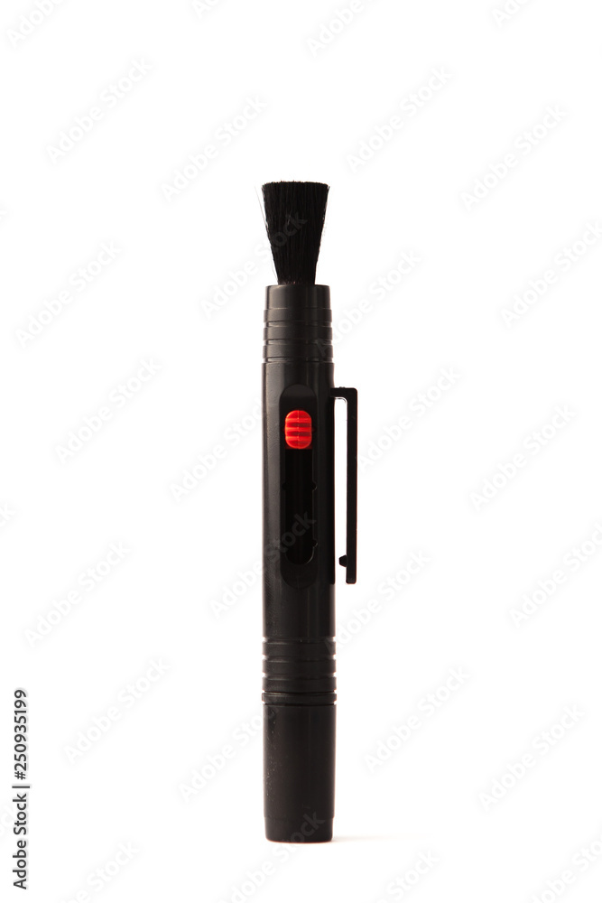 Obraz premium pencil for cleaning optics on a white background, Lens pen