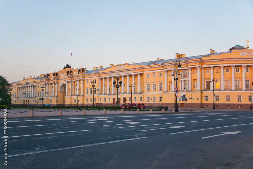 Constitutional Court in the early morning. St. Petersburg, Russian Federation.