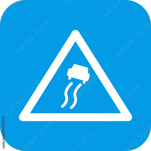 Vector Slippery Road Sign Icon