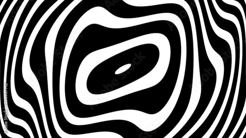 Concentric Warp Curves BW Psychedelic Abstract Motion Background Loop 2