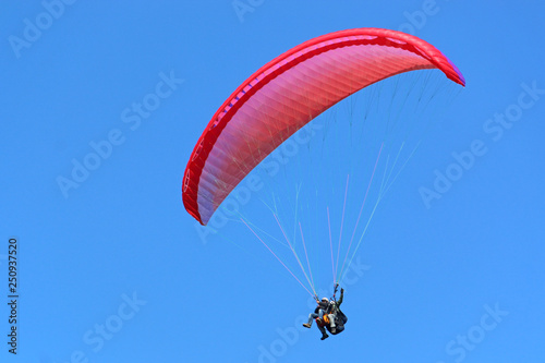 Tandem paraglider flying wing