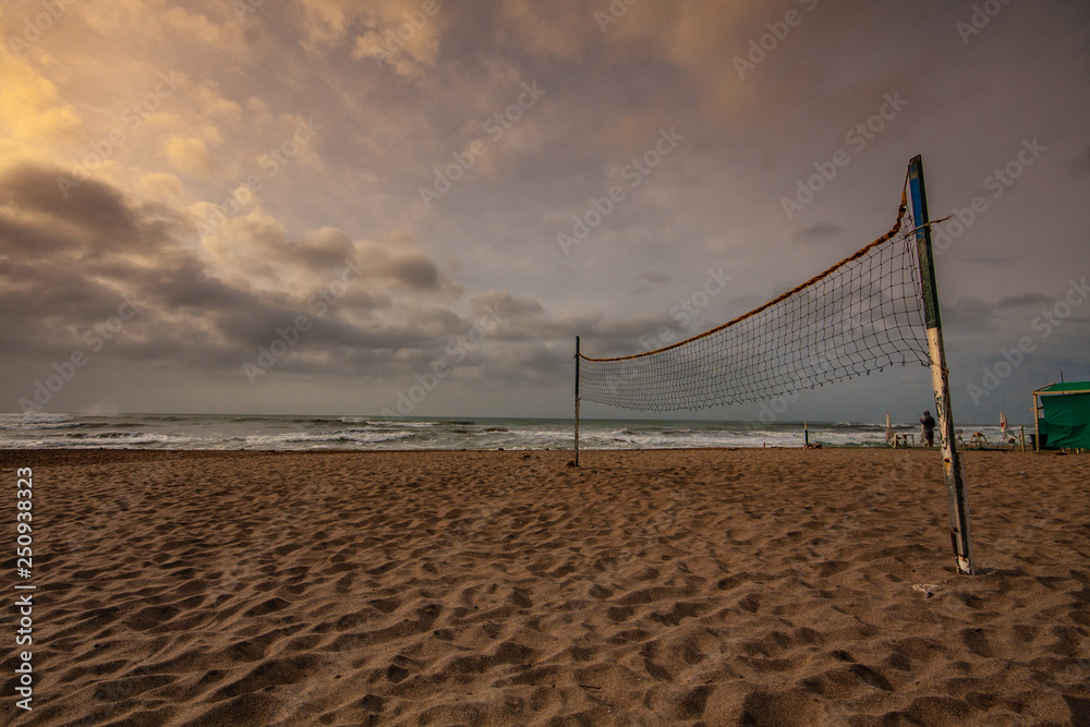 Volleyball net at beach Volleyball net at beach