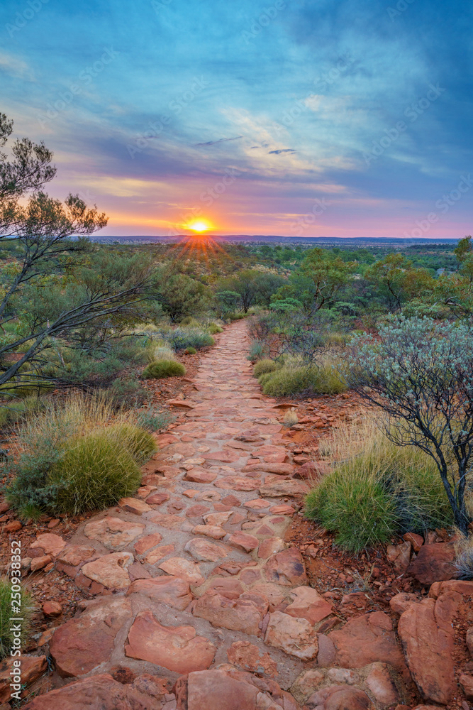 hiking kings canyon at sunset, watarrka national park, northern territory, australia 41