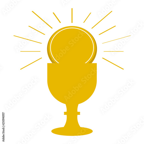 Isolated chalice with a host. Holy week. Vector illustration design