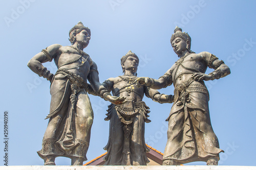 Three Kings Monument  the statues of King Mengrai  the founder of Chiang Mai and his two friends  King Ramkamhaeng of Sukothai and King Ngam Muang of Payao. The sculpture is a symbol of Chiang Mai.