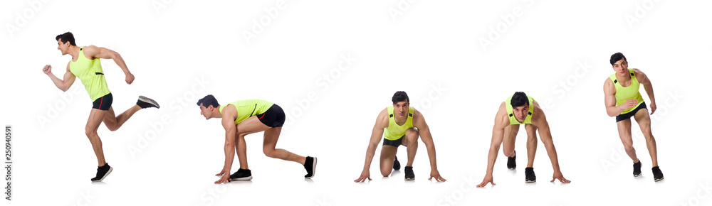 Young muscular man doing exercises Young muscular man doing exercises