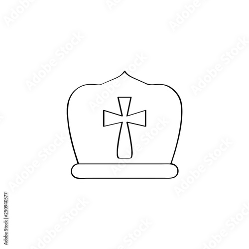 Outline of a pope hat. Vector illustration design