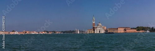 Panoramic view of the Church of San Giorgio Maggiore and Venetian lagoon, Italy