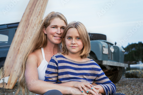 Portrait of mother and daughter  photo