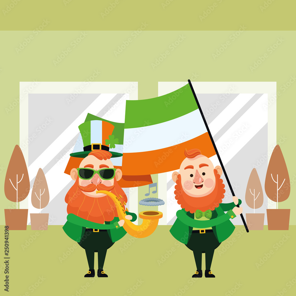 Fototapeta premium St patricks day elves cartoons