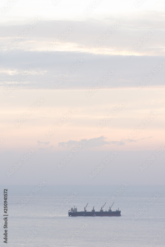 boat on the sea sunset sea