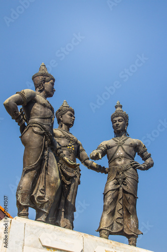 Three Kings Monument  the statues of King Mengrai  the founder of Chiang Mai and his two friends  King Ramkamhaeng of Sukothai and King Ngam Muang of Payao. The sculpture is a symbol of Chiang Mai.