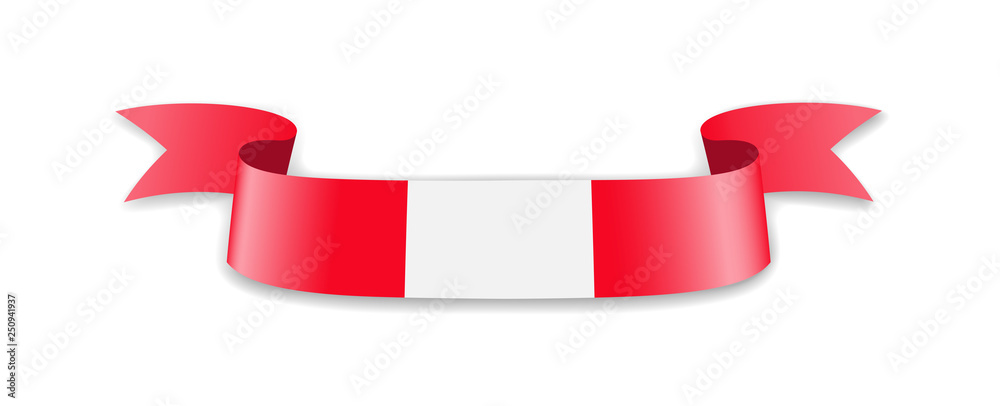Peru flag in the form of wave ribbon. Vector illustration. Peru flag in the form of wave ribbon. Vector illustration.