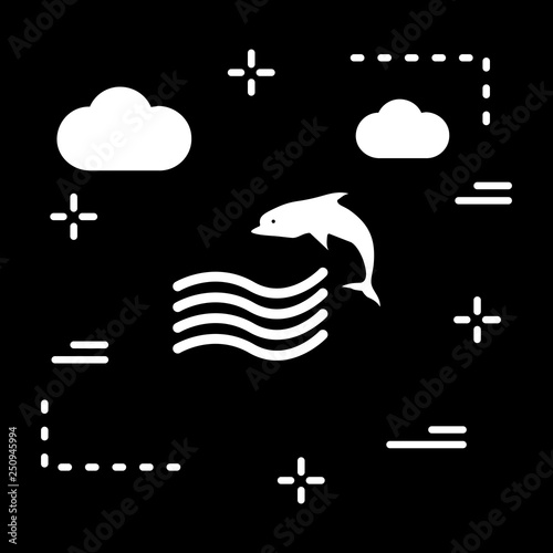 Vector Swimming Dolphin Icon