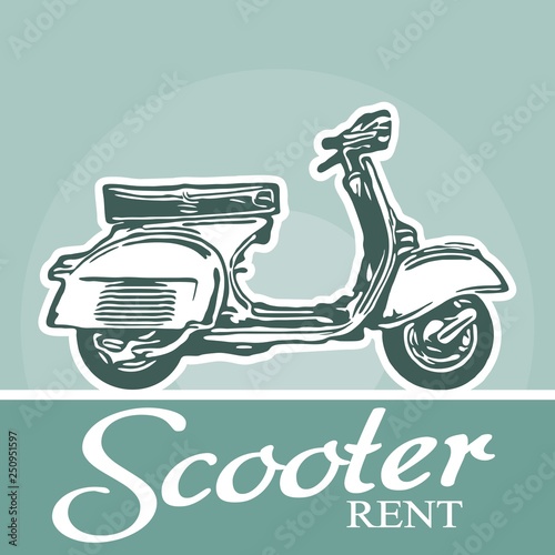 Scooter Vintage Illustration. Vector Eps 08.