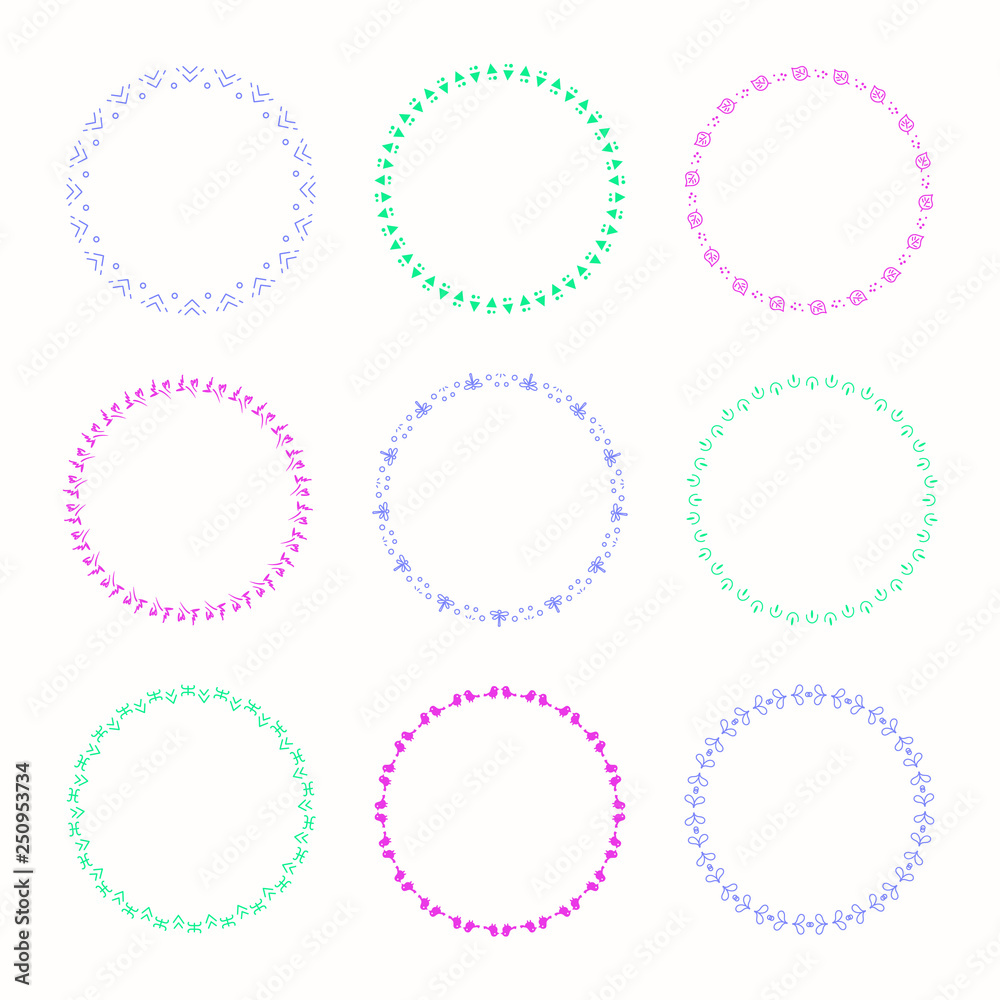Holiday collection of vector graphic circle frames. Wreaths for Christmas design Holiday collection of vector graphic circle frames. Wreaths for Christmas design