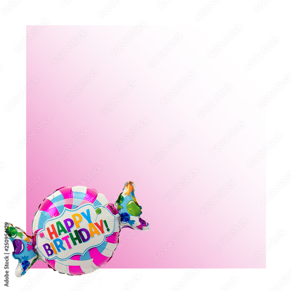 tarjeta globo cumpleaños confeti  rosado