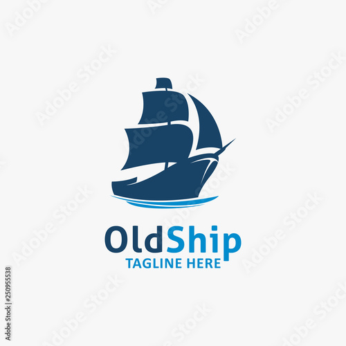 Old ship logo design