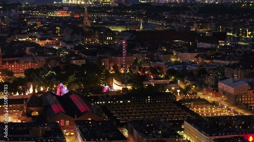 Wallpaper Mural Aerial Denmark Copenhagen June 2018 Night 90mm Zoom 4K Inspire 2 Prores  Aerial video of downtown Copenhagen in Denmark at night with a zoom lens. Torontodigital.ca