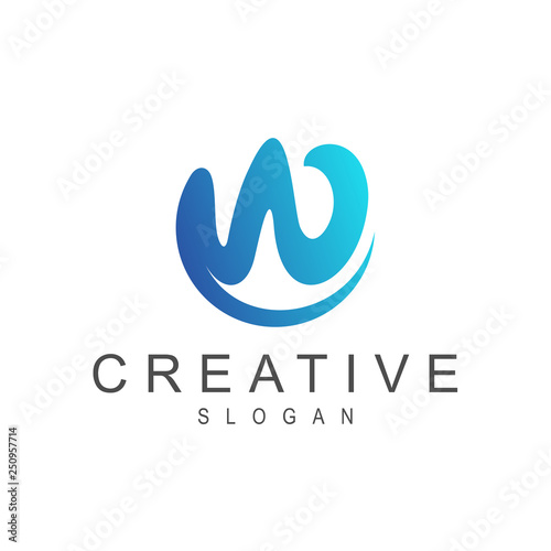 wave letter w logo