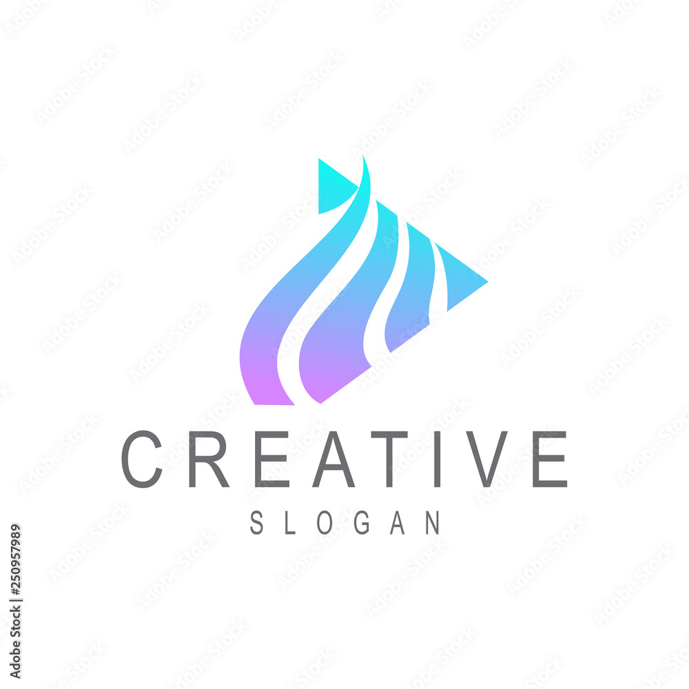 wave play button logo template wave play button logo template
