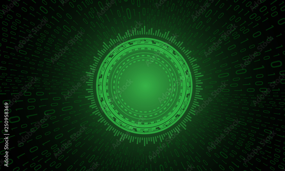Futuristic technology concept based matrix coding or hud background. Futuristic technology concept based matrix coding or hud background.