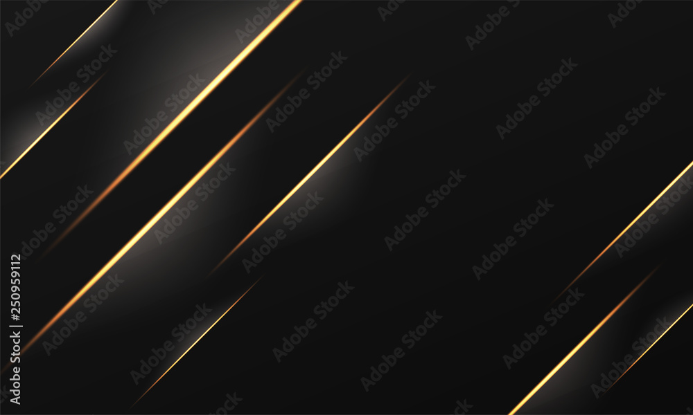 Golden striped abstract background with lighting effect. Stock Vector