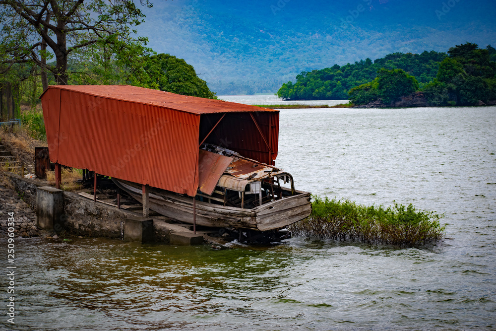 old fishing boat on the river old fishing boat on the river