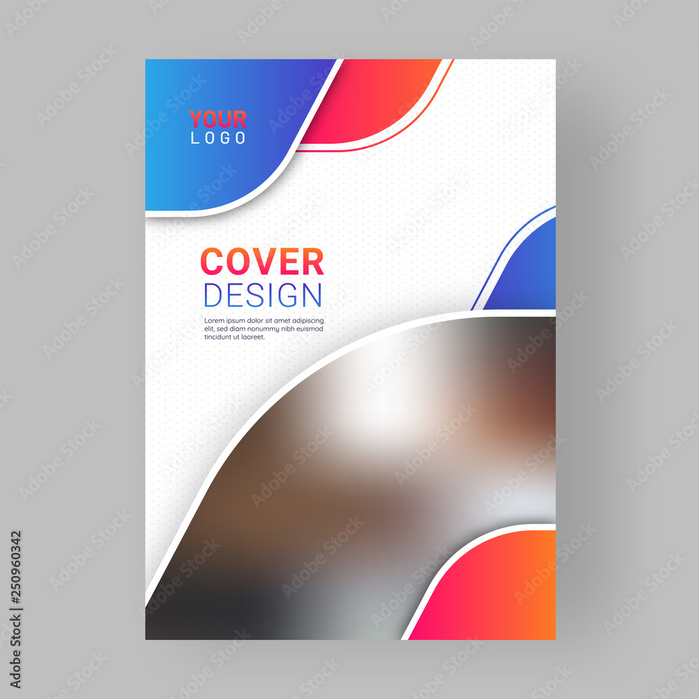 Fototapeta premium Professional business cover page design with abstract elements and space for your image.