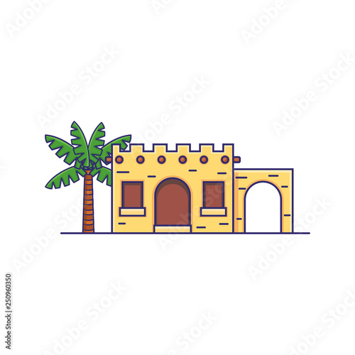 Tradional Tribe Arabic Middle Eastern House Vector Icon