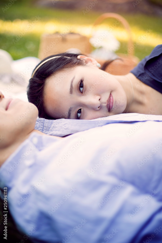 Couple lying down together Couple lying down together