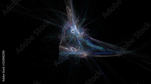 Fantasy chaotic colorful fractal pattern. Abstract fractal shapes. 3D rendering illustration background or wallpaper